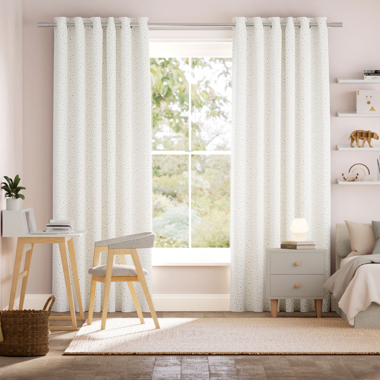 Colorized Ditsy Dots Blossom Curtains 6488