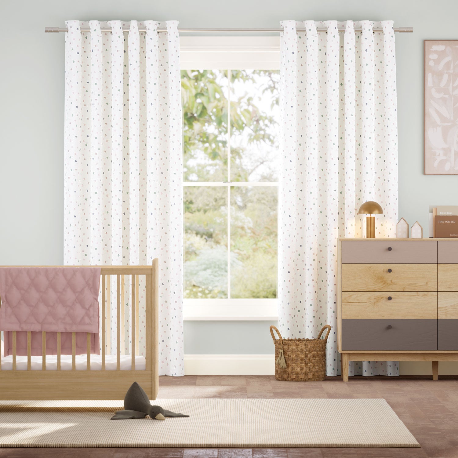 Colorized Dotty Dots Blossom Curtains