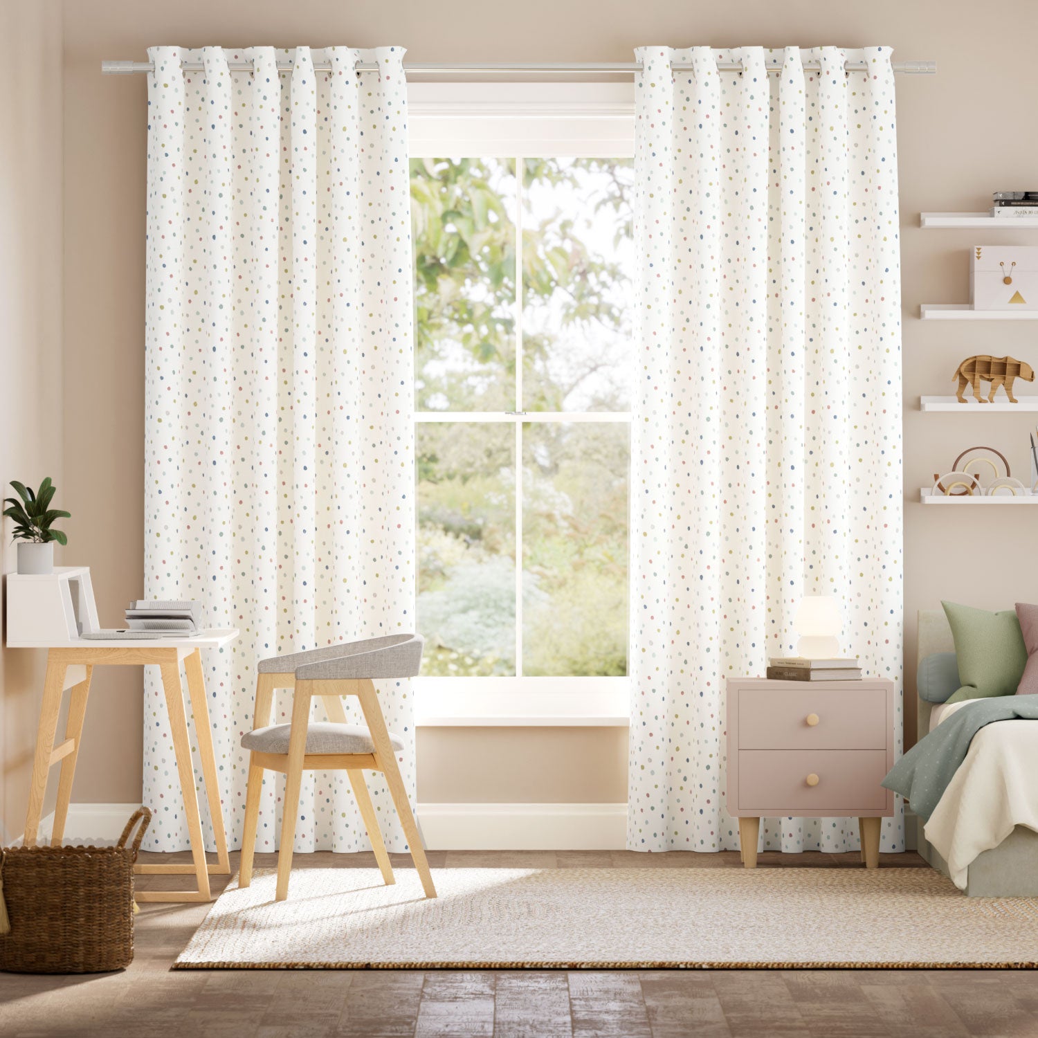 Colorized Dotty Dots Mineral Curtains 6494