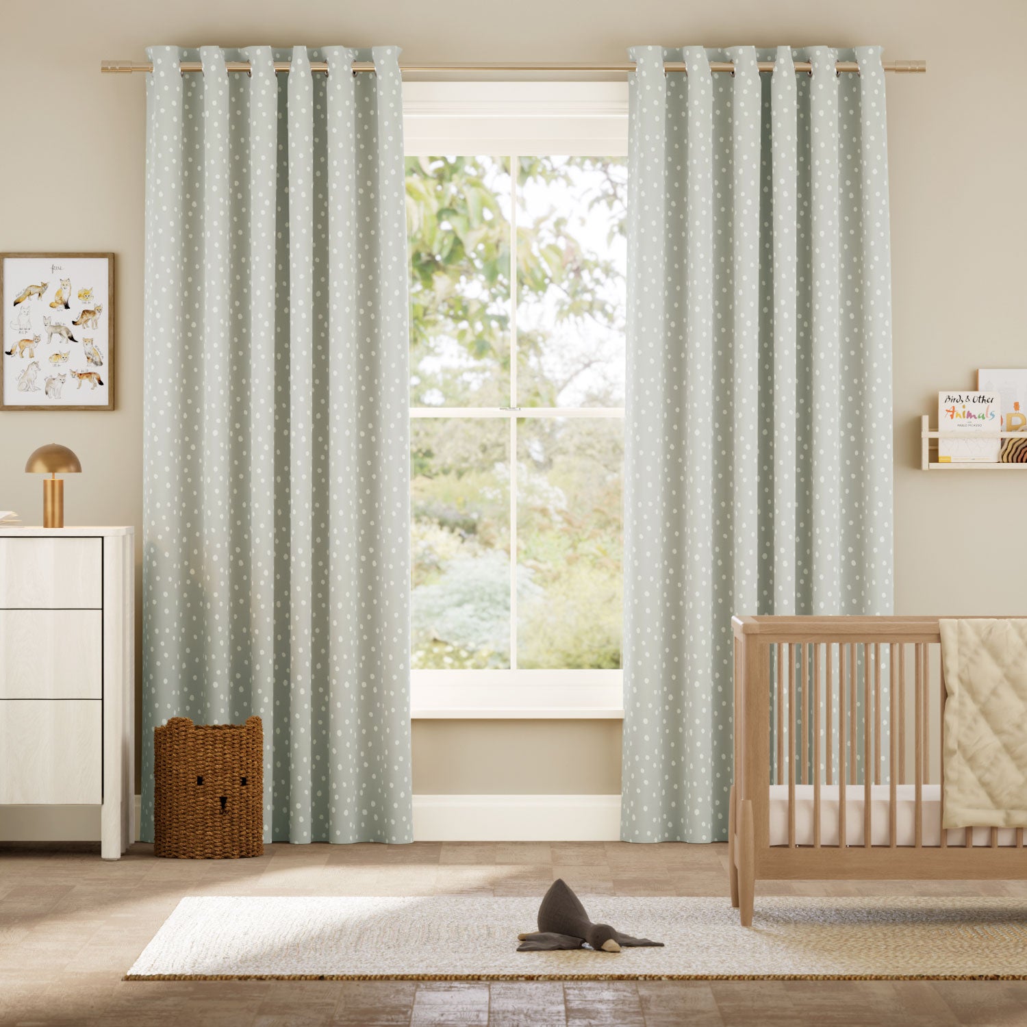 Colorized Dotty Dots Dove Curtains 6491