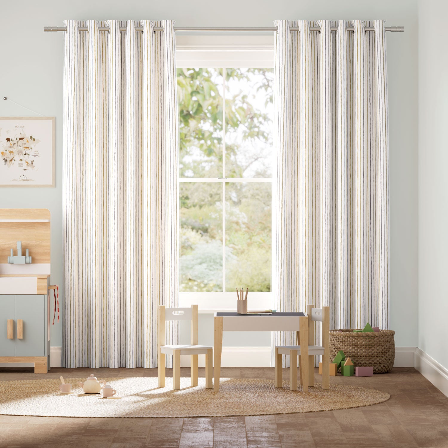 Colorized Suki Stripe Gold Curtains 6502