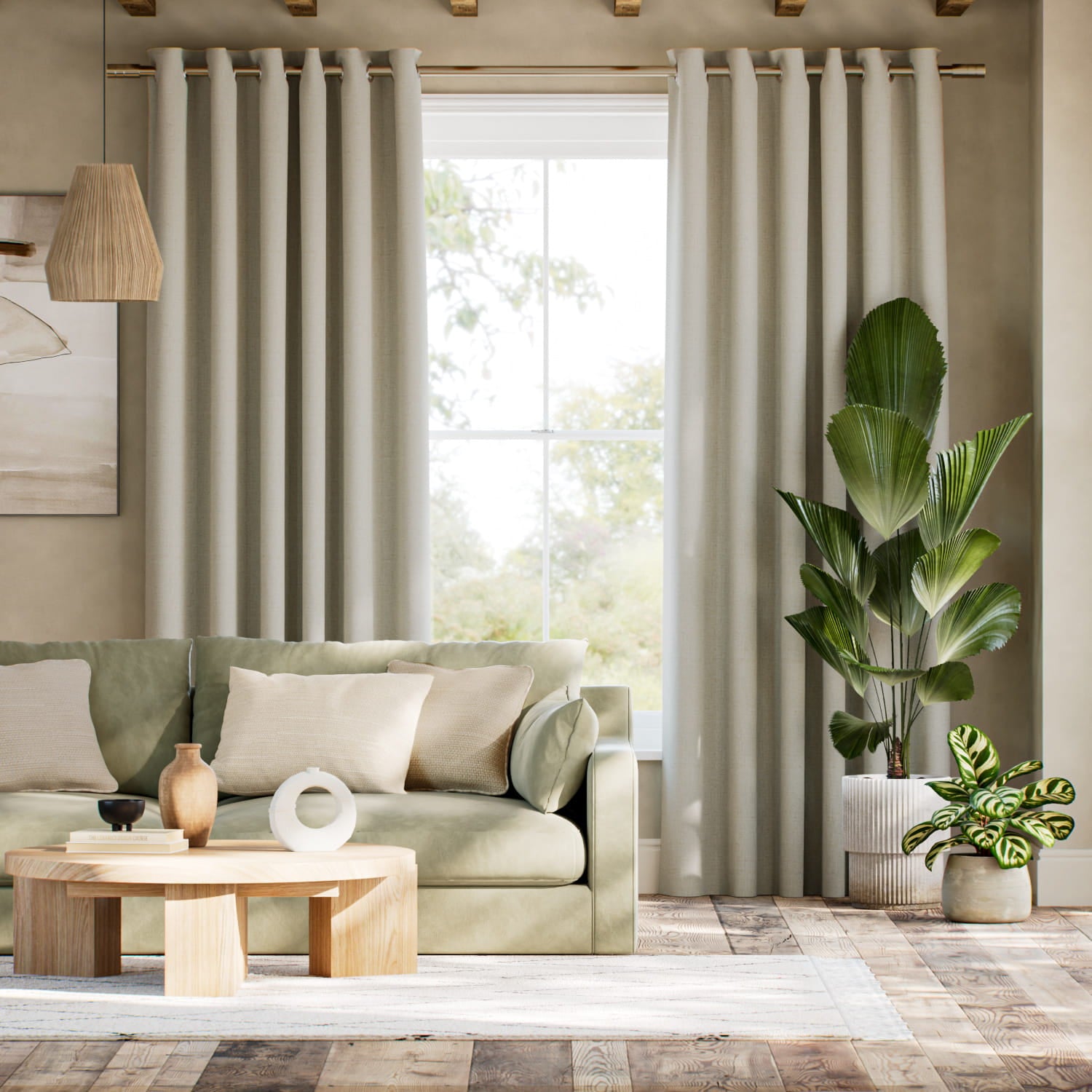 Colorized Eco-Friendly Caro Neutral Curtains 6506