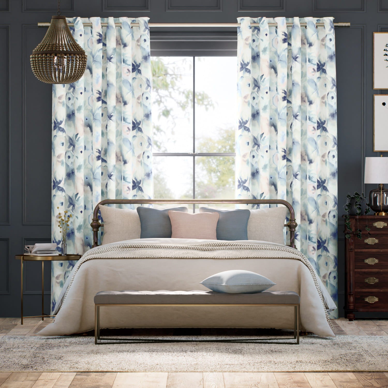 Colorized Flores Moonlight Curtains 6509