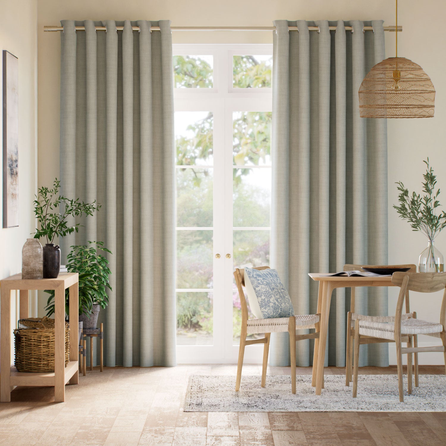 Colorized Eco-Friendly Riley Oyster Grey Curtains 6533