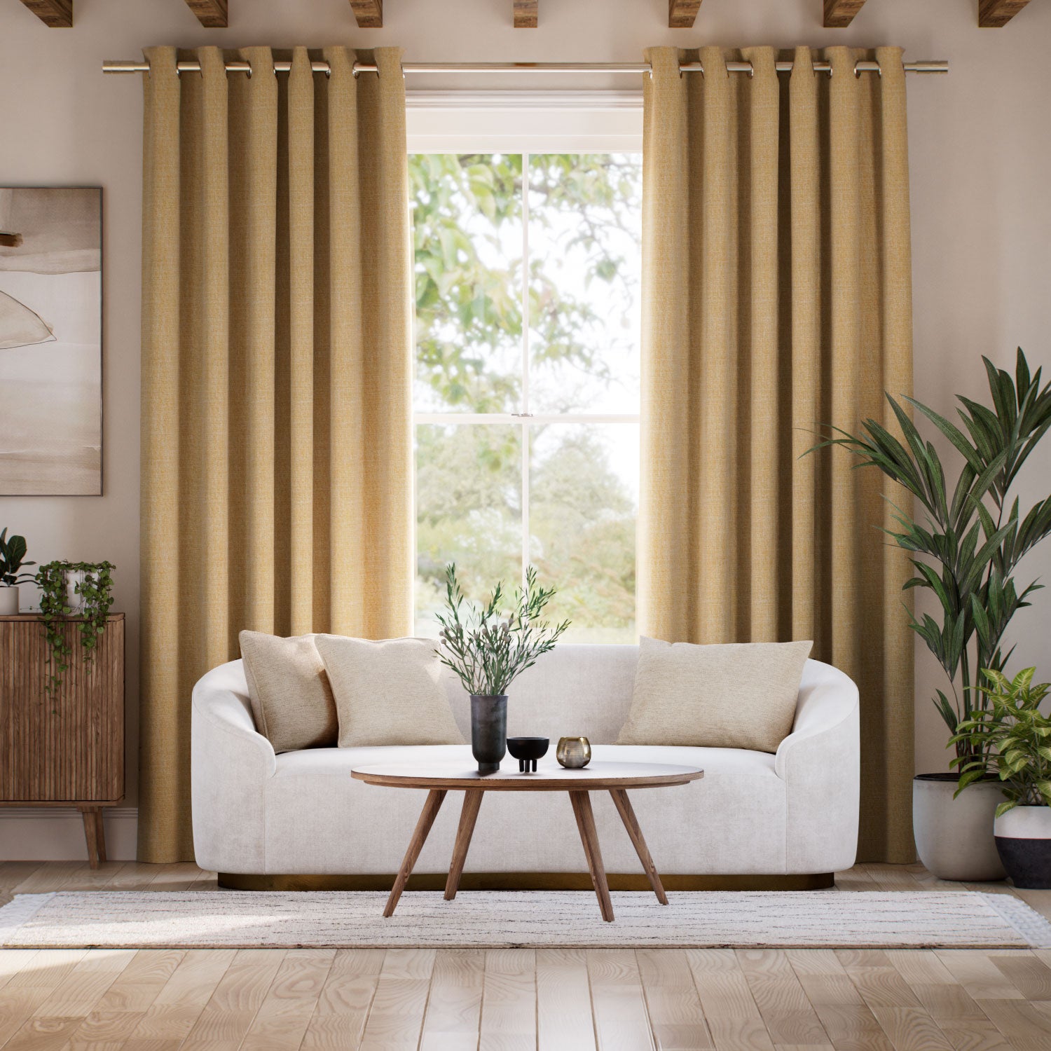 Colorized Lydia Ochre Curtains 6548