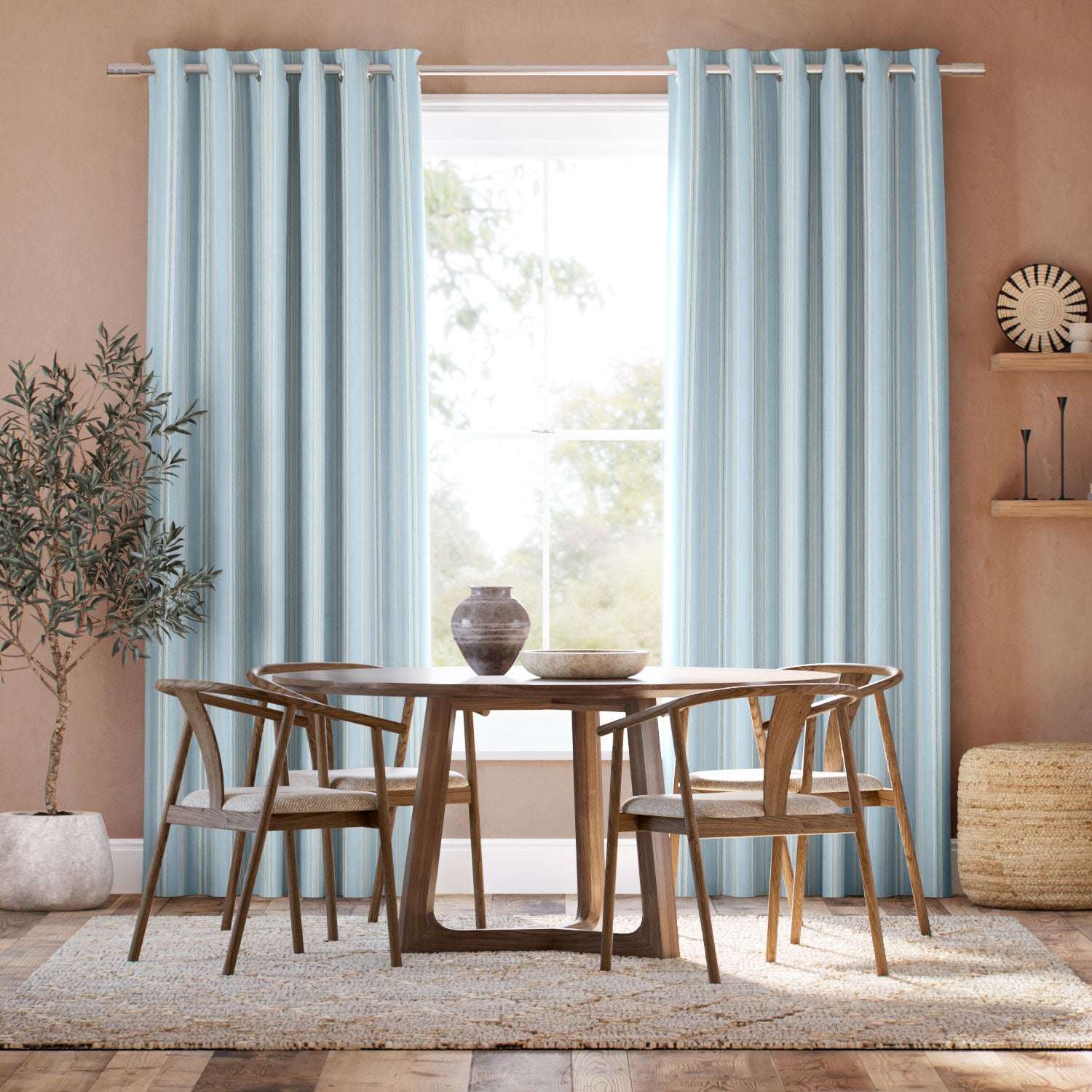 Colorized Valley Stripe Morning Rain Curtains 6561