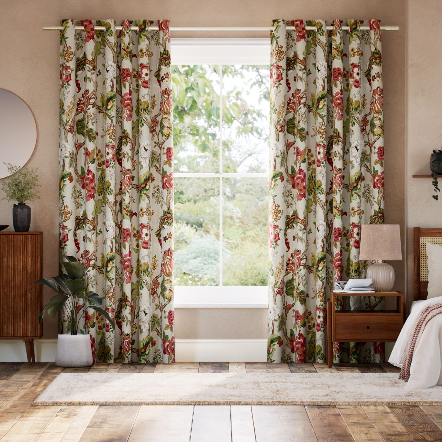 Colorized Fusang Tree Rouge Sage Curtains 6565