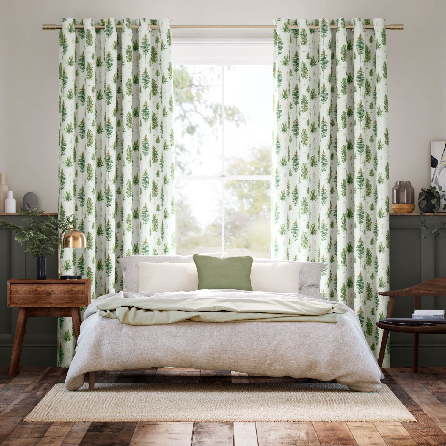Colorized Fernery Fern Curtains 6566