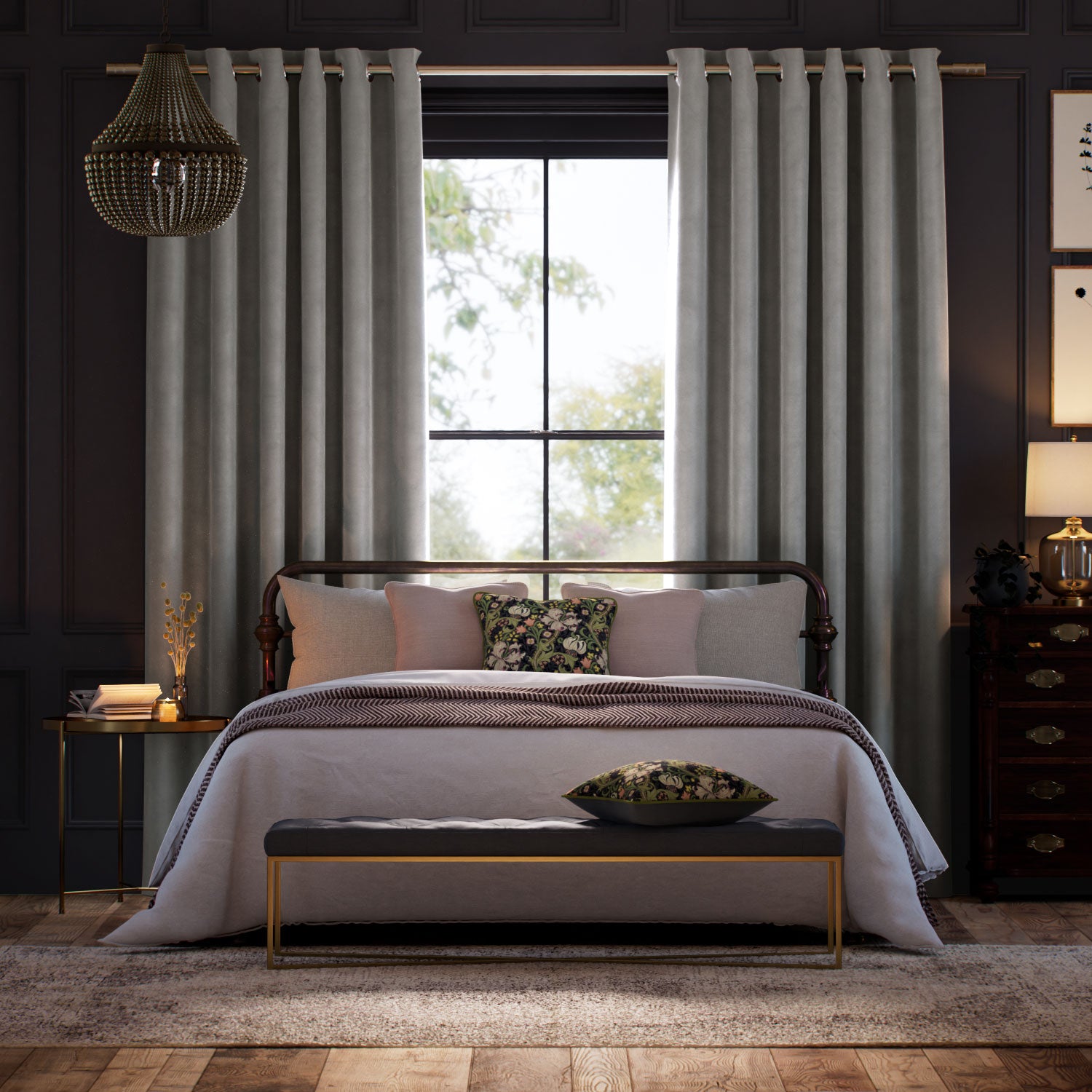 Colorized Cambridge Velvet Blackout Cloud Curtains 6577