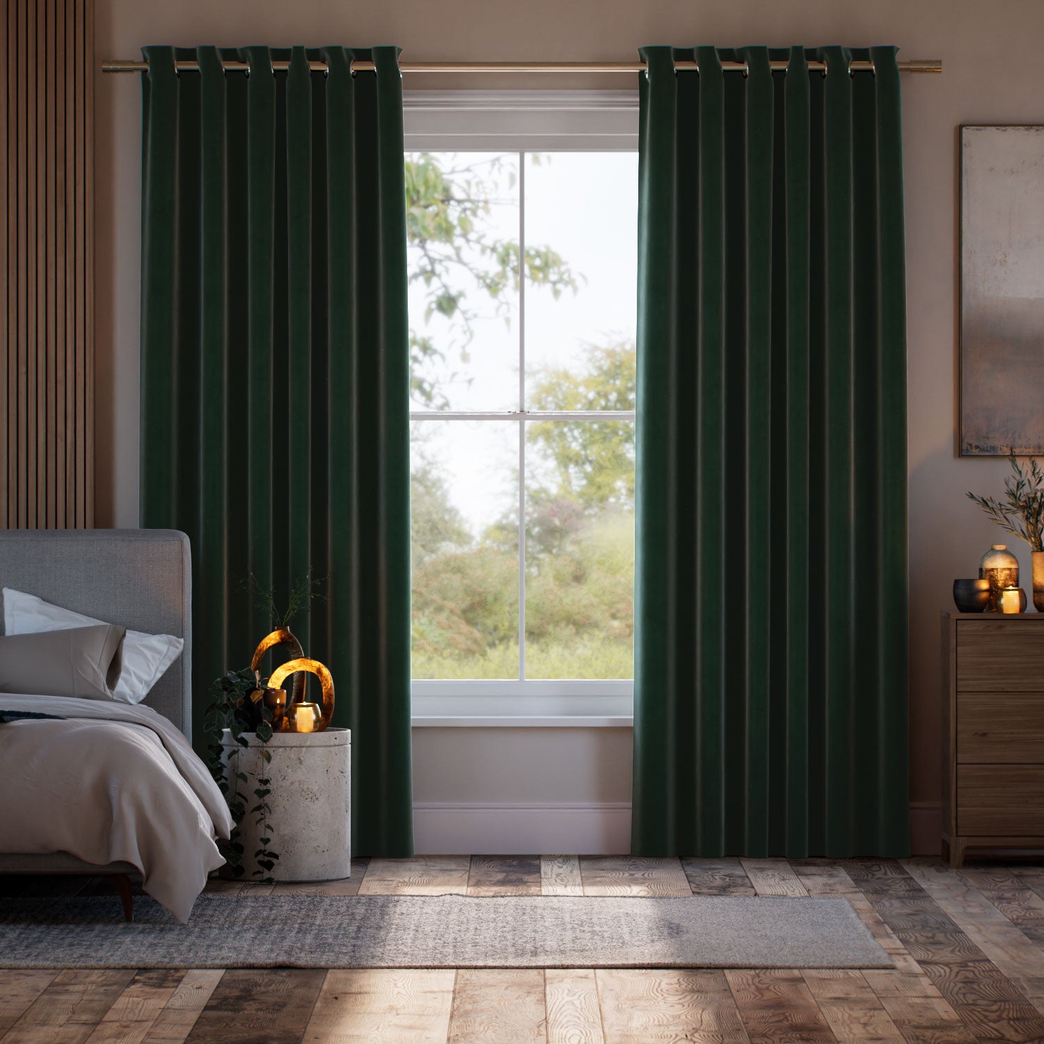 Colorized Cambridge Velvet Blackout Emerald Curtains 6579