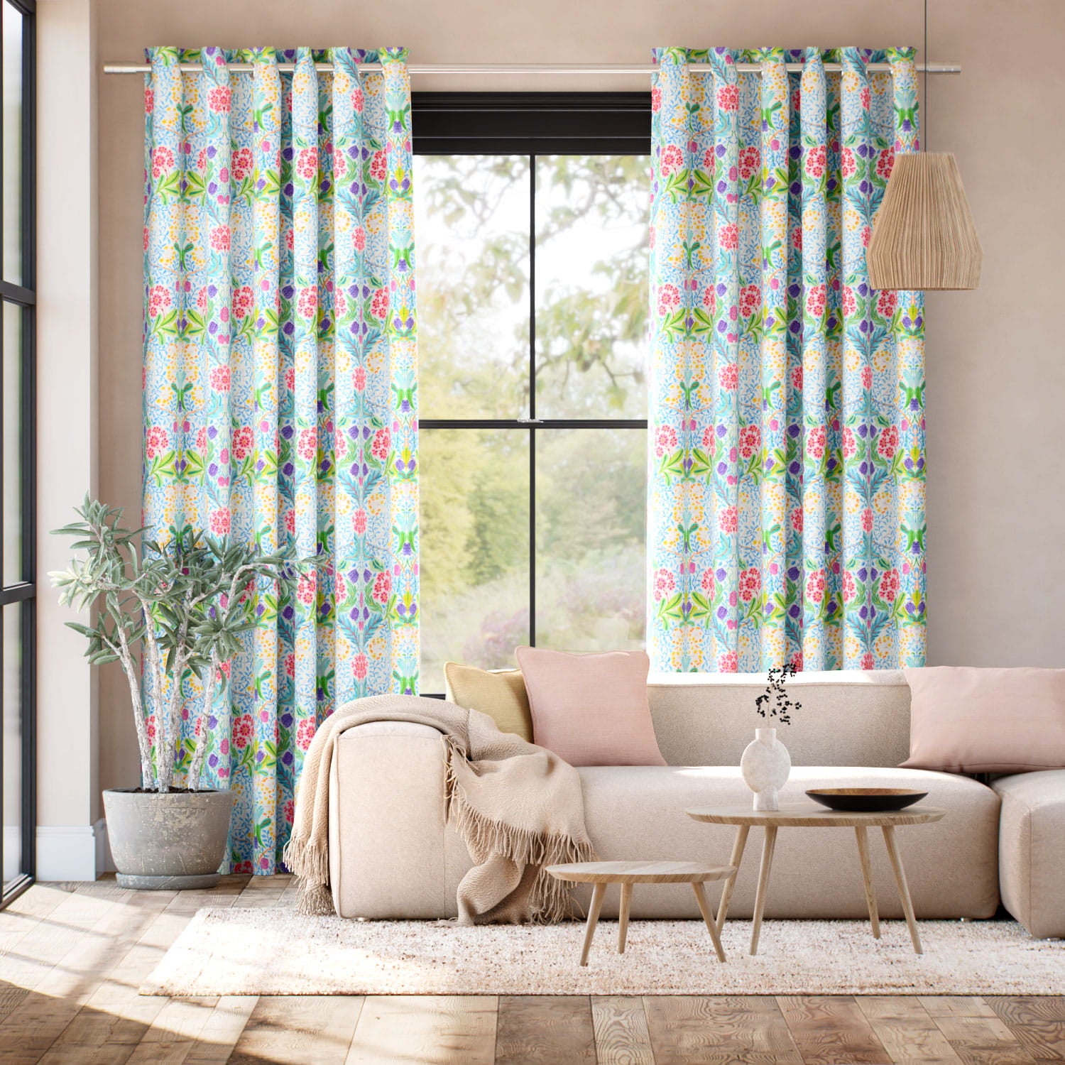Colorized Elm House Summer Green Curtains 6596