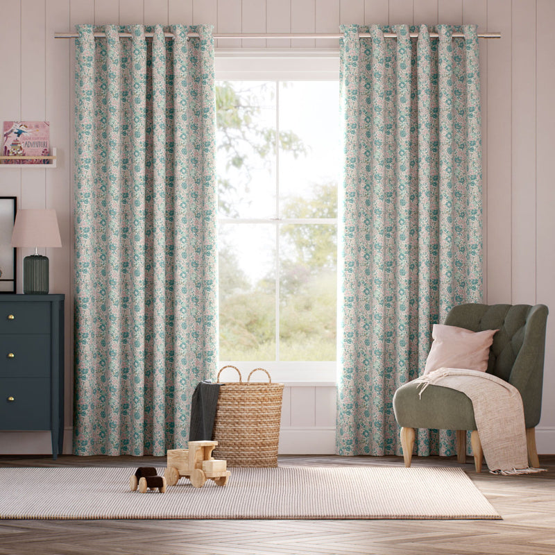 Colorized Glen Lyon Basil Curtains