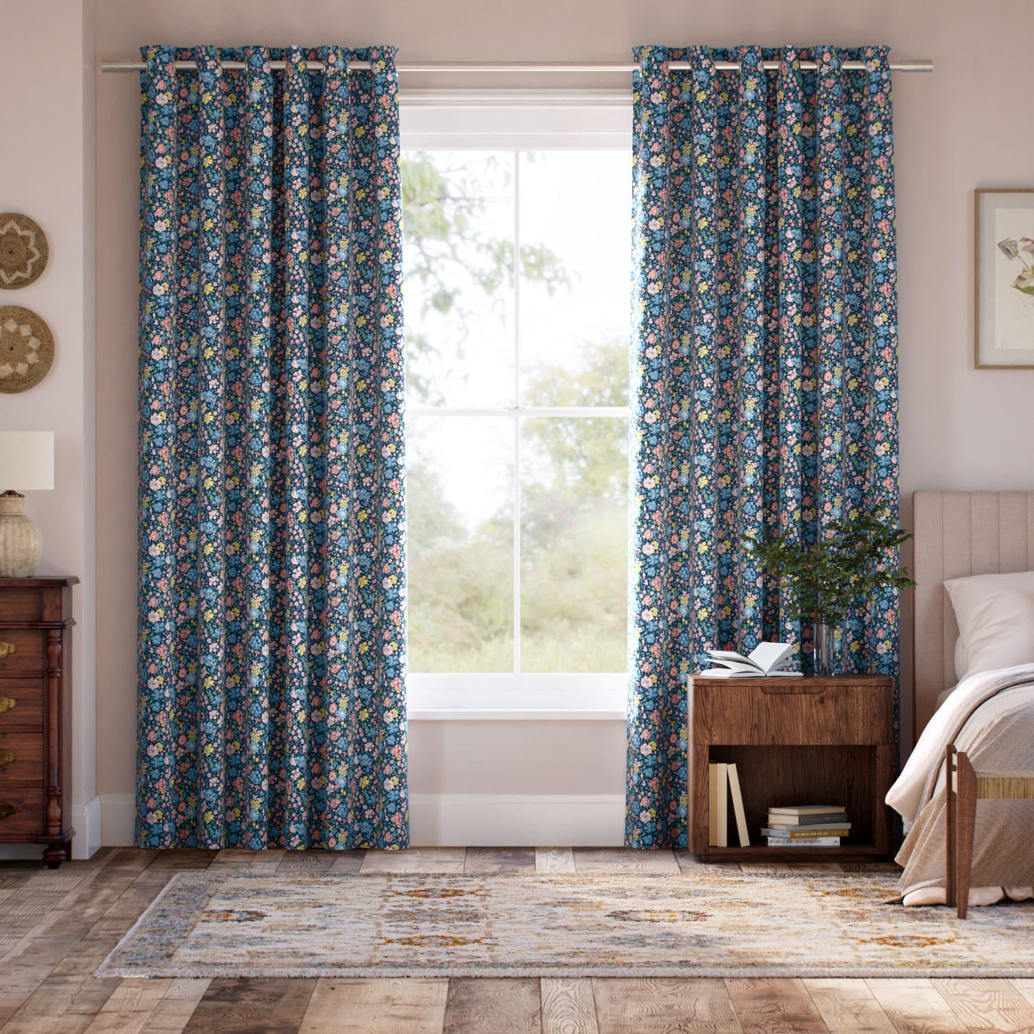 Colorized Glen Lyon Navy Curtains 6603