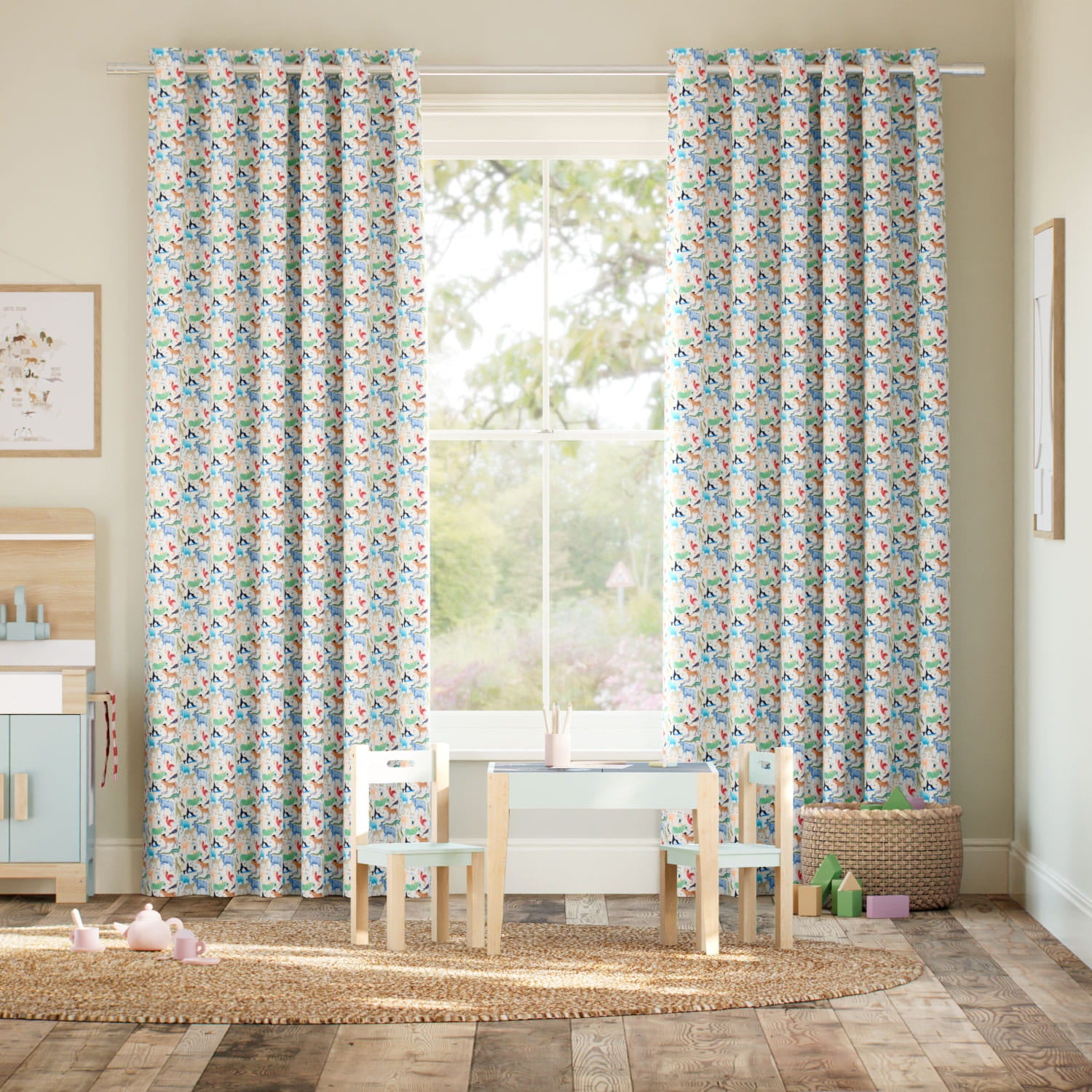 Colorized Quey Two Natural Curtains 6611