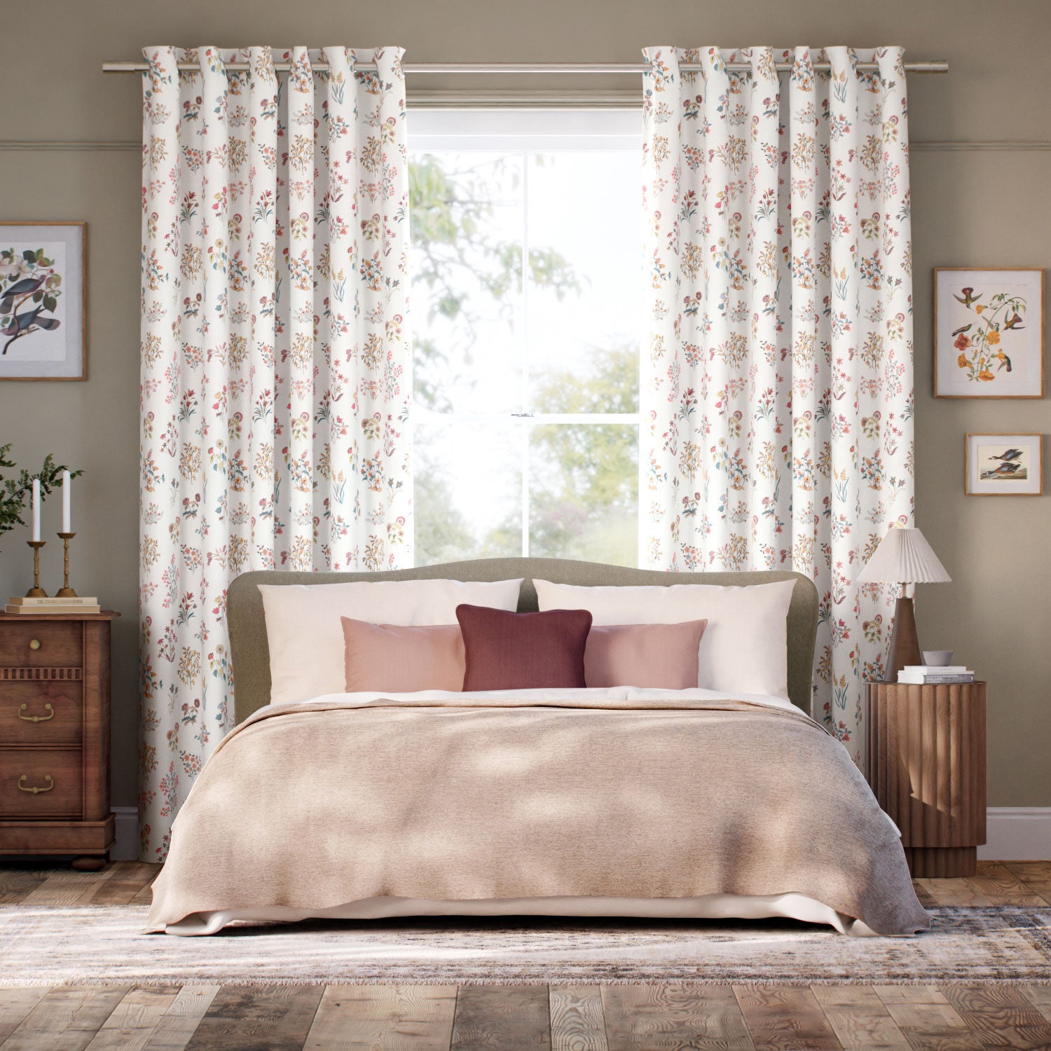 Colorized Shepherdly Meadow Ivory Curtains