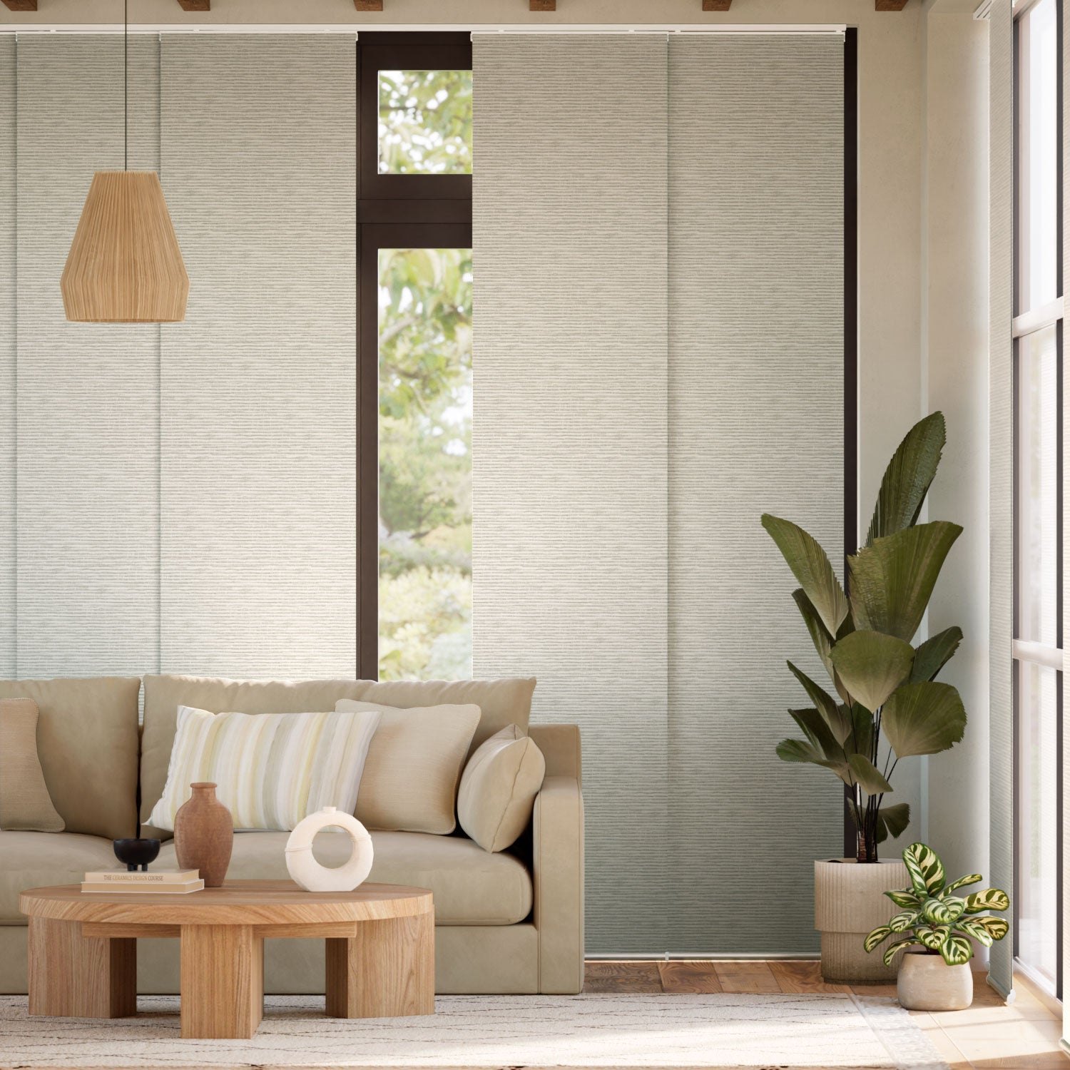 Colorized Caress Natural Panel Blind