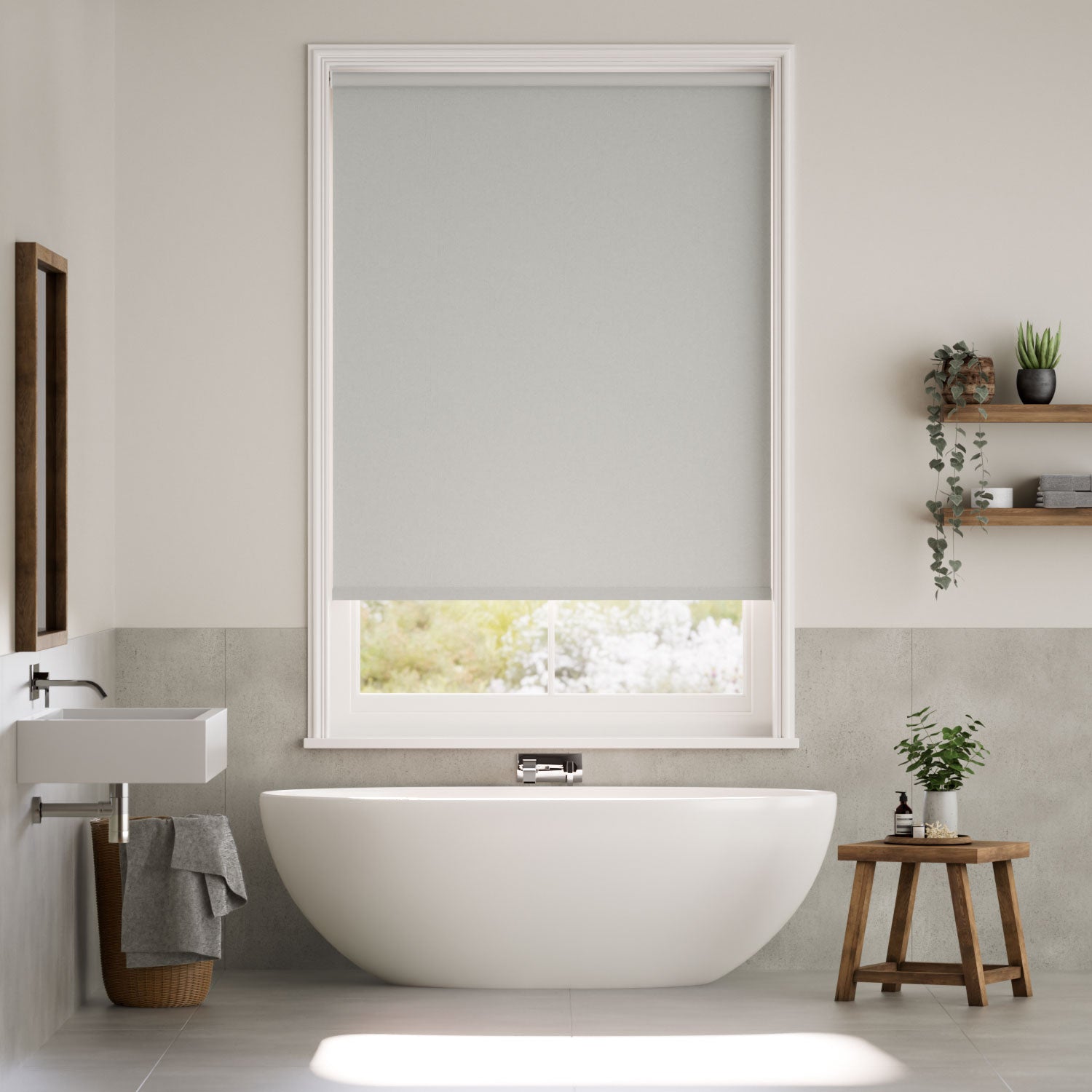 Colorized Eco-Friendly Blackout Soft Grey Roller Blind 8039