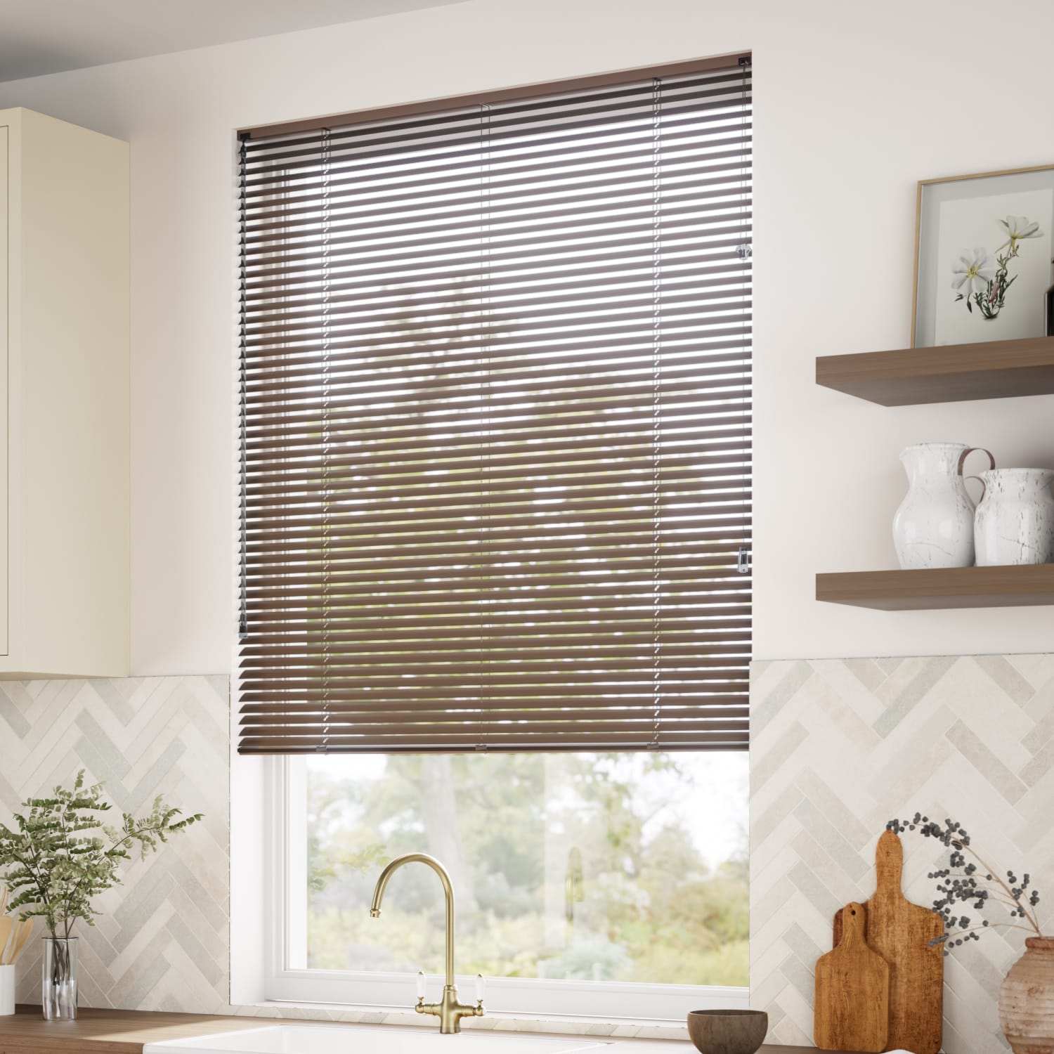 ColorizedZoom Elements Mocha Venetian Blind - 25mm Slat 8164