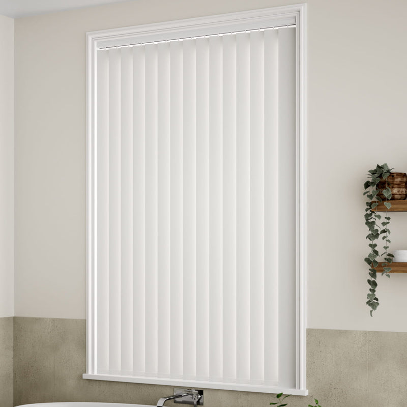 ColorizedZoom Pure White PVC Blackout Vertical Blind