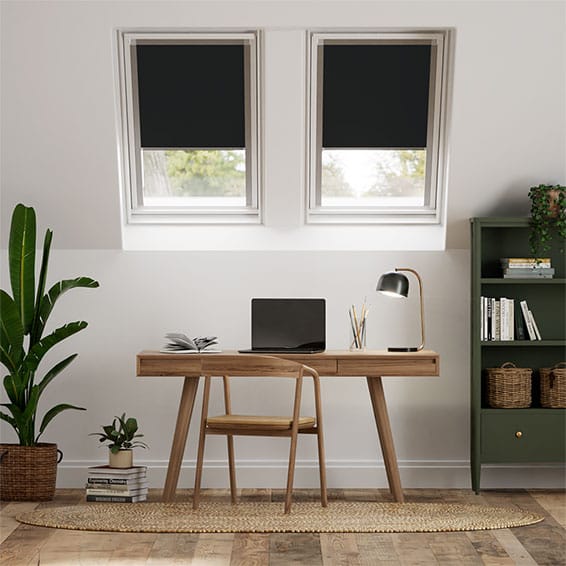 Colorized Elements Jet Black Blackout Blind for VELUX® Windows 8237