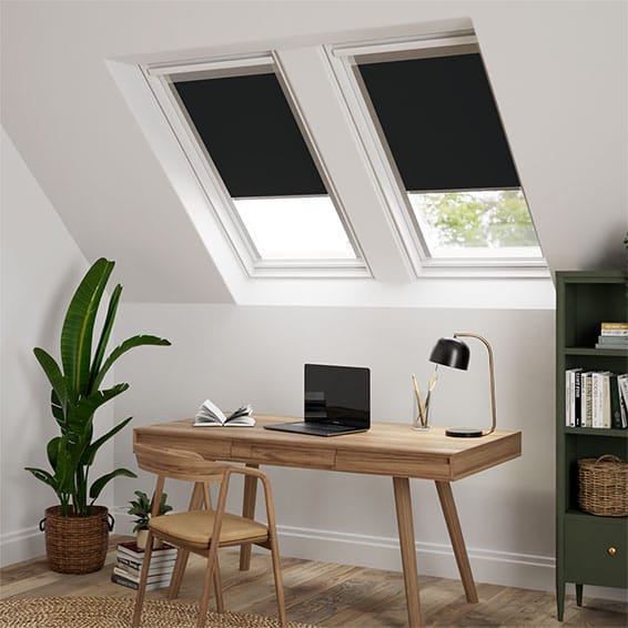 ColorizedZoom Elements Jet Black Blackout Blind for VELUX® Windows 8237