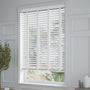 ColorizedZoom Brightest White and Glacial White Wooden Blind  - 50mm Slat 8773