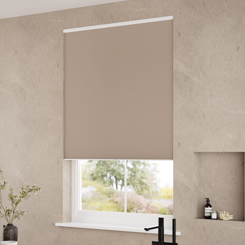 ColorizedZoom Electric DuoShade Cordless Mushroom Thermal Blind 9034