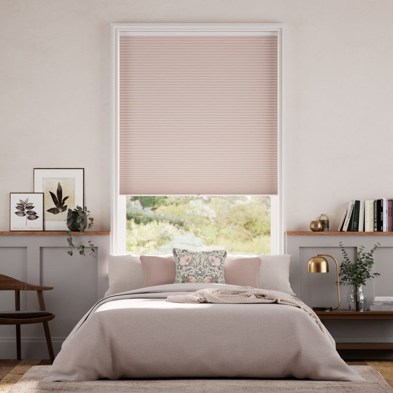 Colorized Electric DuoShade Cordless Pink Blush Thermal Blind 9037