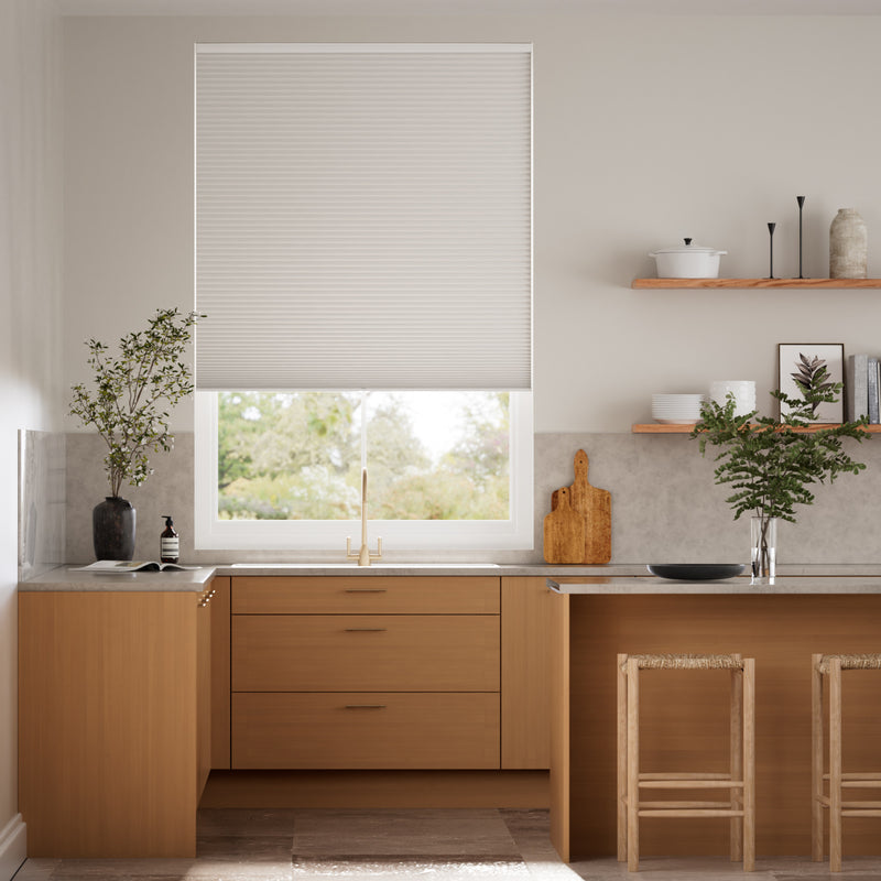 Colorized Electric DuoShade Cordless Grey Thermal Blind 9031