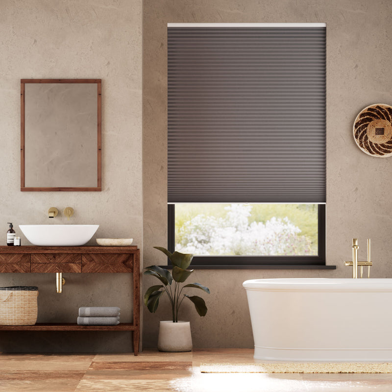 Colorized Electric DuoShade Cordless Dark Grey Thermal Blind 9029