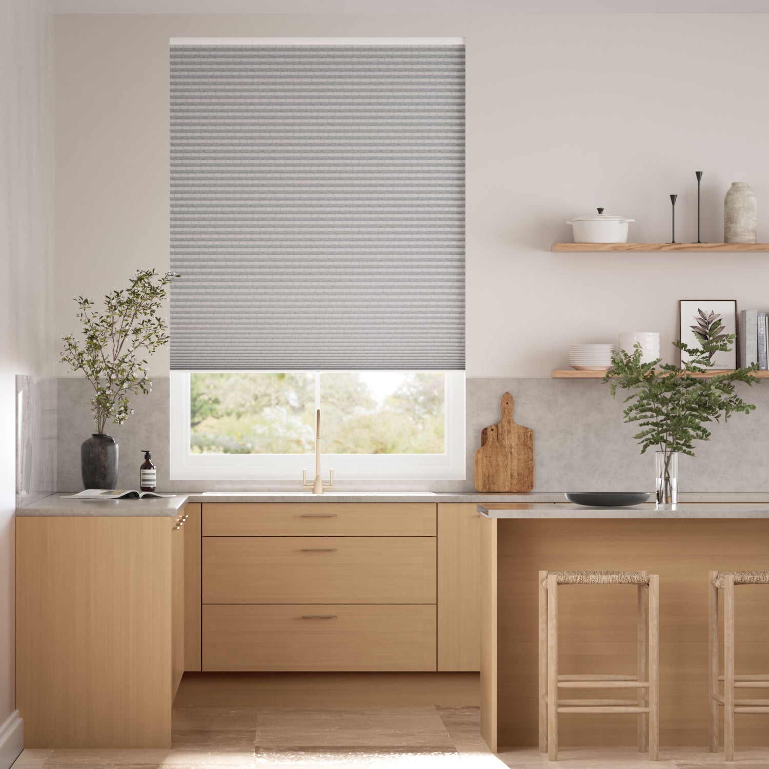 Colorized Electric DuoShade Cordless Crackle Fog Thermal Blind 9039