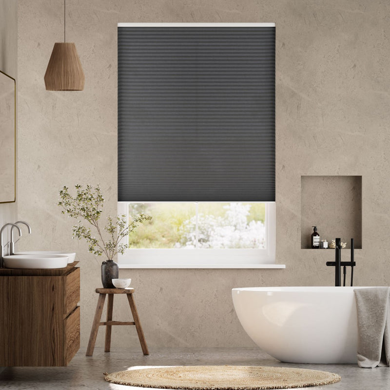 Colorized Electric DuoLight Cordless Anthracite Thermal Blind 9044
