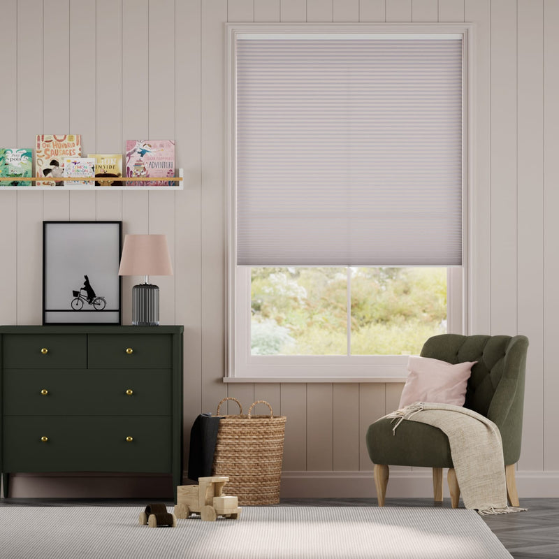 Colorized Electric DuoLight Cordless Wisteria Thermal Blind 9052