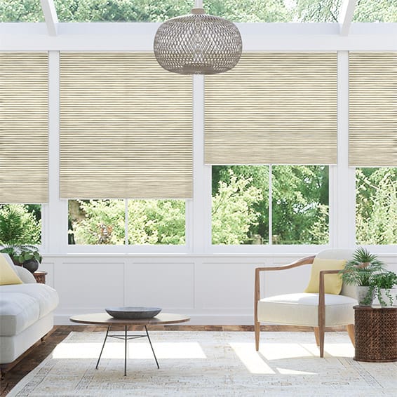 Colorized Electric DuoLight Cordless Grain Parchment Thermal Blind 9053