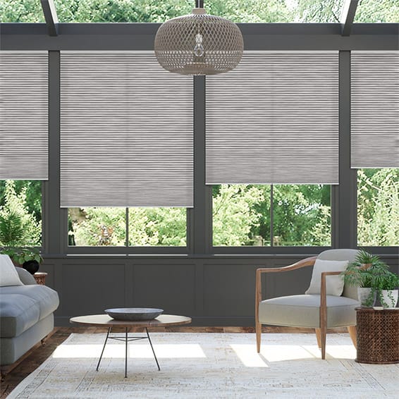 Colorized Electric DuoLight Cordless Grain Urban Grey Thermal Blind 9054