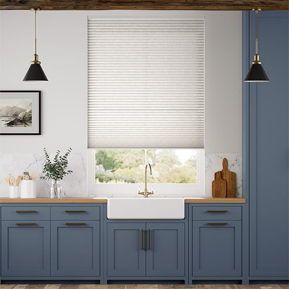 Colorized Electric DuoLight Cordless Crackle Alabaster Thermal Blind 9055