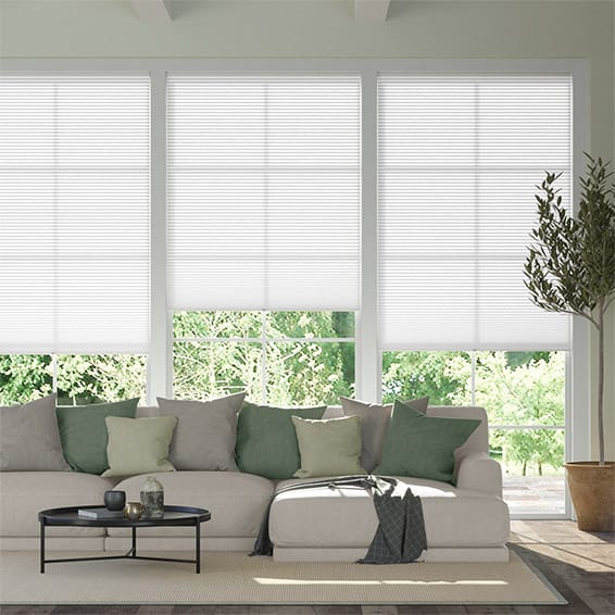 Colorized Electric DuoLight Cordless Arctic White Thermal Blind 9056