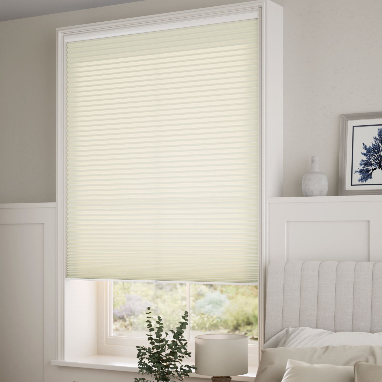 ColorizedZoom Electric DuoLight Cordless Clotted Cream Thermal Blind 9057