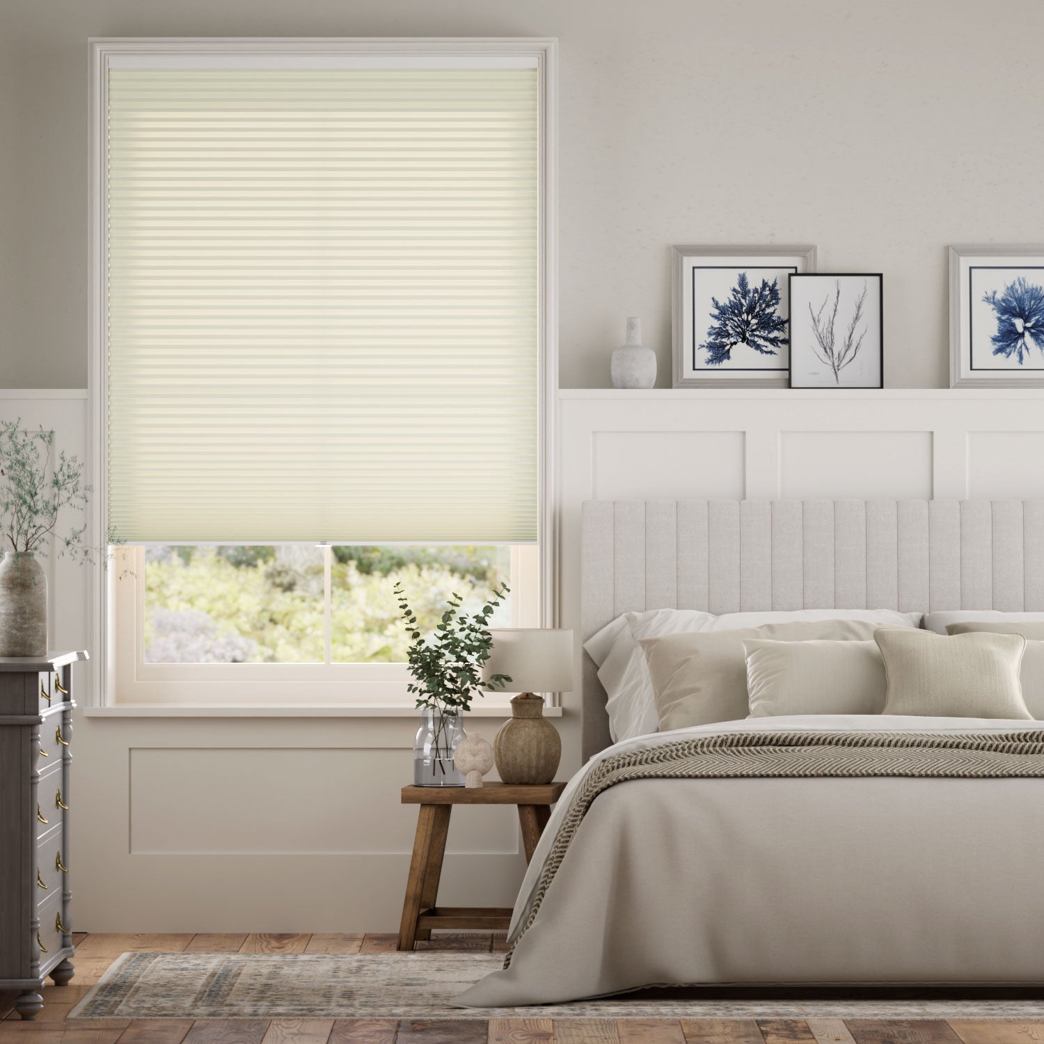 Colorized Electric DuoLight Cordless Clotted Cream Thermal Blind 9057