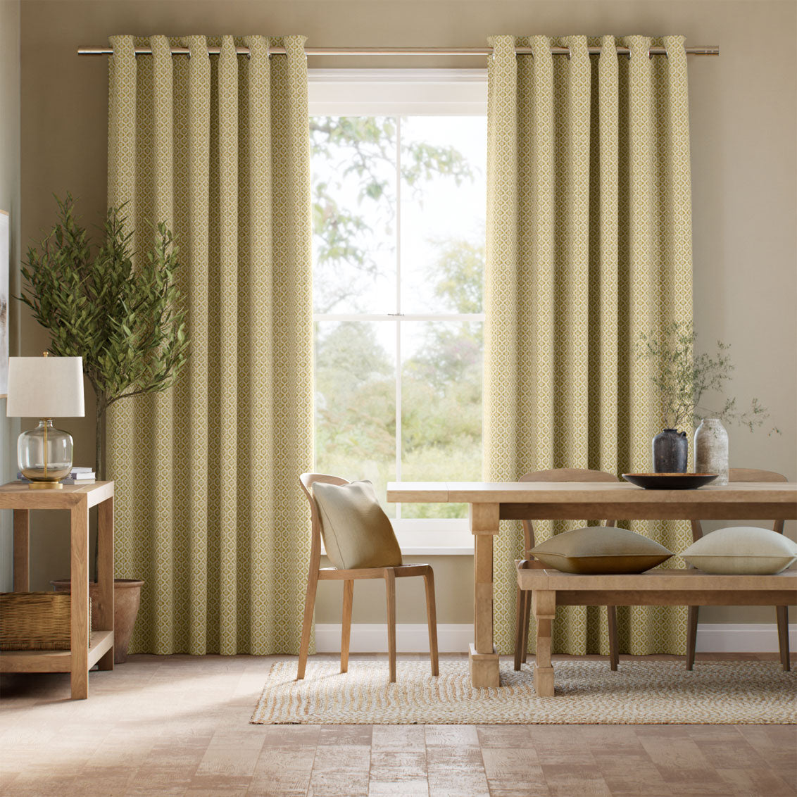 Colorized Giverny Honey Curtains 9082