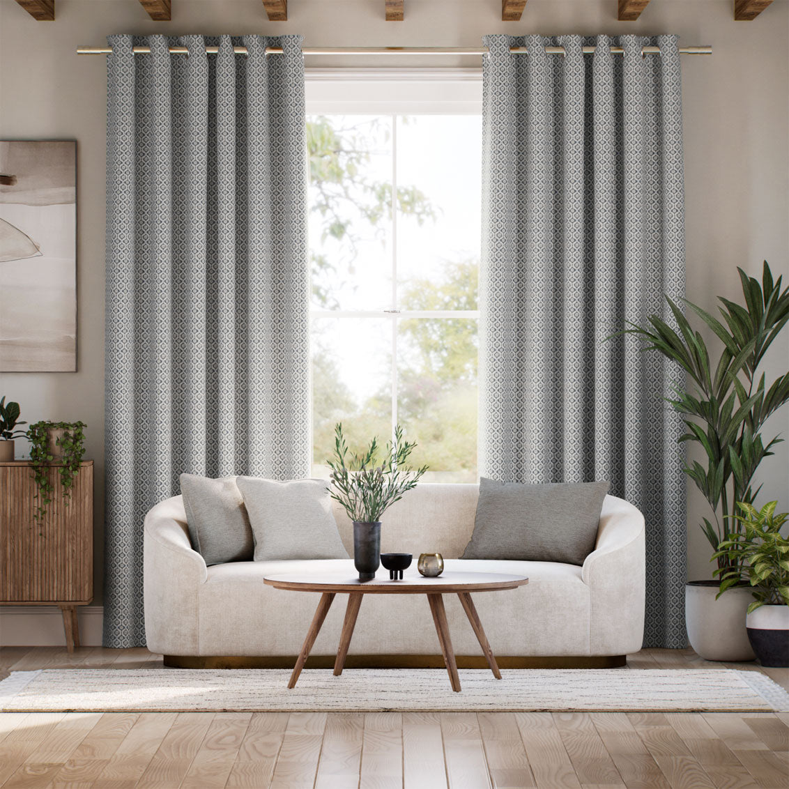 Colorized Giverny Slate Curtains 9084