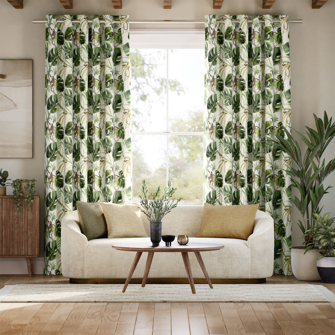 Colorized Monkey Business Linen Curtains 9090