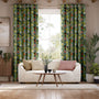 Colorized Passiflora Velvet Teal Blue Curtains 9095