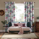 Colorized Fiore Soft Blue Magenta Curtains 9107