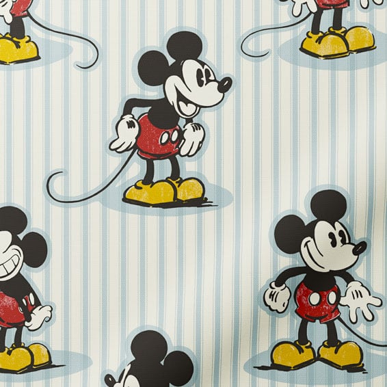 ColorizedPLA Mickey Stripe Chalk Blue Curtains 9129