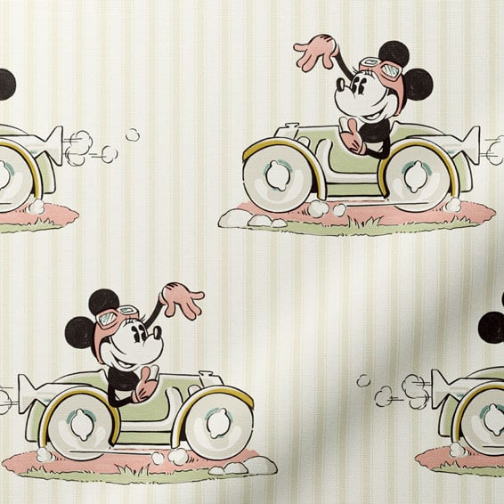 ColorizedPLA Minnie On The Move Stripe Natural Curtains 9132
