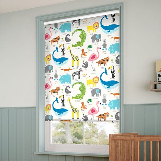 ColorizedZoom Kids Animal Magic Chalk Blackout Roller Blind 9138