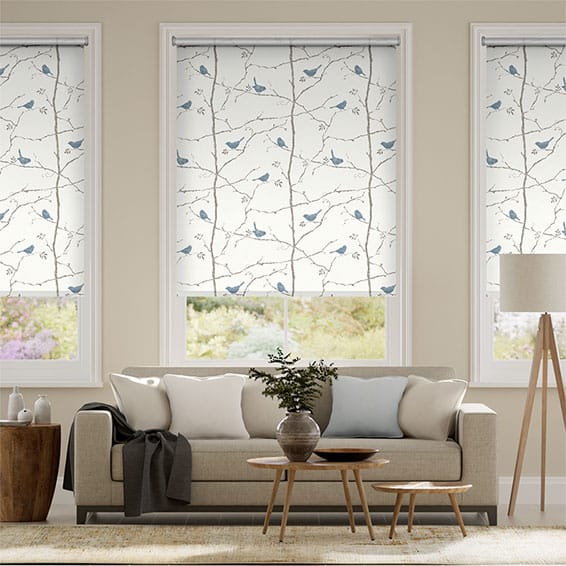 Colorized Electric Springs Dawn Chorus Mineral Blue Roller Blind 9152