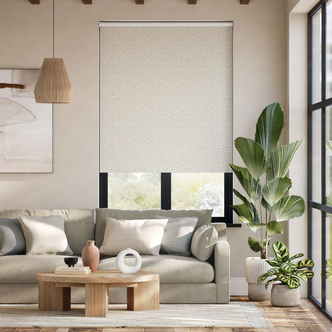 Colorized Twist2Go Choices Carina Jacquard Light Taupe Roller Blind 9177