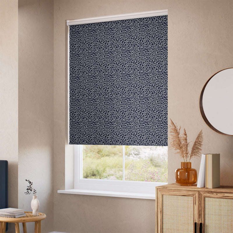 ColorizedZoom Twist2Go Choices Carina Jacquard Navy Roller Blind 9178